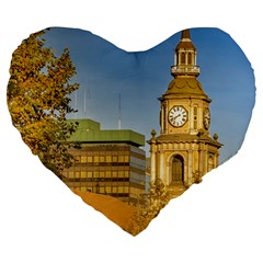 San Francisco De Alameda Church, Santiago De Chile Large 19  Premium Flano Heart Shape Cushions by dflcprintsclothing