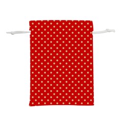 Pois Doré / Rouge Lightweight Drawstring Pouch (l) by kcreatif