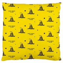 Gadsden Flag Don t Tread On Me Yellow And Black Pattern With American Stars Standard Flano Cushion Case (one Side) by snek