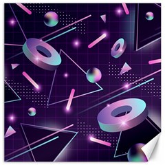 Retrowave Aesthetic Vaporwave Retro Memphis Pattern 80s Design Geometrical Shapes Futurist Pink Blue 3d Canvas 20  X 20  by genx