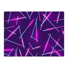 Retrowave Aesthetic Vaporwave Retro Memphis Pattern 80s Design Geometric Shapes Futurist Purple Pink Blue Neon Light Double Sided Flano Blanket (mini)  by genx