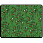 Pepe The Frog perfect a-ok handsign Pattern Praise KEK Kekistan Smug Smile Meme green background Fleece Blanket (Medium)  60 x50  Blanket Front