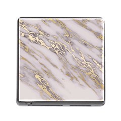 Marble With Metallic Gold Intrusions On Gray White Stone Texture Pastel Rose Pink Background Memory Card Reader (square 5 Slot) by genx