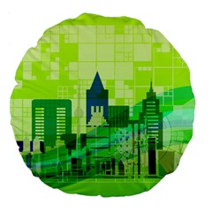 Architecture Skyline Large 18  Premium Round Cushions by Wegoenart