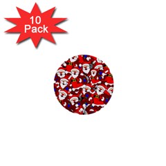 Nicholas Santa Christmas Pattern 1  Mini Buttons (10 Pack)  by Wegoenart