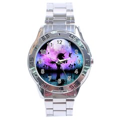 Wonderful Unicorn With Fairy In The Night Stainless Steel Analogue Watch by FantasyWorld7