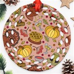 Thanksgiving Pattern Ornament (Round Filigree) Front