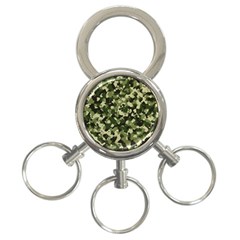 Dark Green Camouflage Army 3-ring Key Chain by McCallaCoultureArmyShop