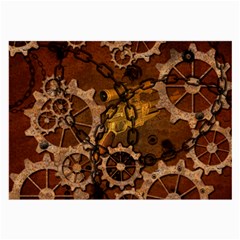Steampunk Patter With Gears Large Glasses Cloth (2 Sides) by FantasyWorld7