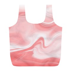 Pink Marble Print Full Print Recycle Bag (l) by designsbymallika