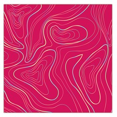 Pink Golden Lines Large Satin Scarf (square) by designsbymallika