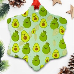 Avocado Love Snowflake Ornament (two Sides) by designsbymallika