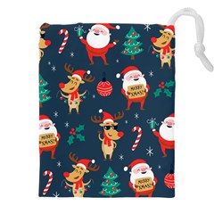 Funny Christmas Pattern Drawstring Pouch (4xl) by Vaneshart