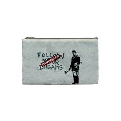 Banksy Graffiti Original Quote Follow Your Dreams Cancelled Cynical With Painter Cosmetic Bag (small) by snek