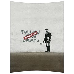 Banksy Graffiti Original Quote Follow Your Dreams Cancelled Cynical With Painter Back Support Cushion by snek