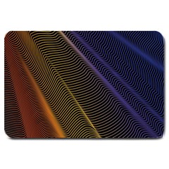 Rainbow Waves Mesh Colorful 3d Large Doormat  by HermanTelo