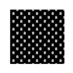 Sketchy Cartoon Ghost Drawing Motif Pattern Small Satin Scarf (square) by dflcprintsclothing