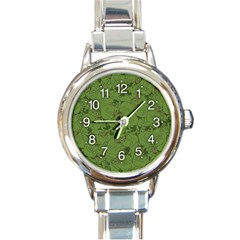 Groyper Pepe The Frog Original Meme Funny Kekistan Green Pattern Round Italian Charm Watch by snek