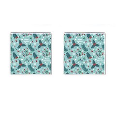 Seamless Pattern With Berries Leaves Cufflinks (square) by Vaneshart