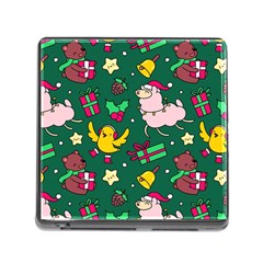 Funny Decoration Christmas Pattern Background Memory Card Reader (square 5 Slot) by Vaneshart