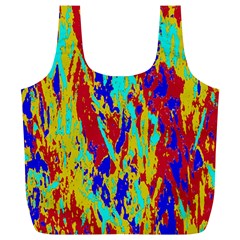 Multicolored Vibran Abstract Textre Print Full Print Recycle Bag (xl) by dflcprintsclothing