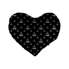Buddhism Motif Print Pattern Design Standard 16  Premium Flano Heart Shape Cushions by dflcprintsclothing