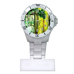 Old Tree And House With An Arch 8 Plastic Nurses Watch by bestdesignintheworld
