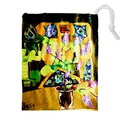 Lilac On A Counter Top 1 Drawstring Pouch (5xl) by bestdesignintheworld
