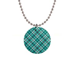 Tartan Scotland Seamless Plaid Pattern Vintage Check Color Square Geometric Texture 1  Button Necklace by Wegoenart