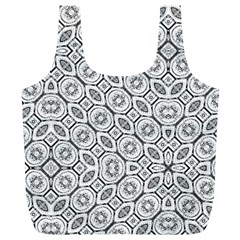 Black And White Baroque Ornate Print Pattern Full Print Recycle Bag (xl) by dflcprintsclothing