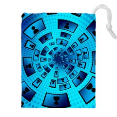 Social Media Smartphone Monitor Drawstring Pouch (5xl) by Vaneshart