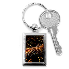 Abstract Background Particles Wave Key Chain (rectangle) by Vaneshart