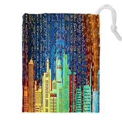Matrix City Urbanization Technology Drawstring Pouch (5xl) by Vaneshart