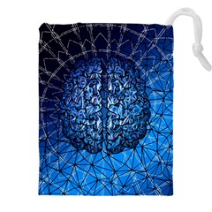 Brain Web Network Spiral Think Drawstring Pouch (5xl) by Vaneshart