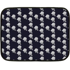 White Rose In Blue Double Sided Fleece Blanket (mini)  by snowwhitegirl