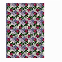 Doily Rose Pattern Blue Large Garden Flag (two Sides) by snowwhitegirl
