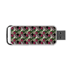 Doily Rose Pattern Black Portable Usb Flash (one Side) by snowwhitegirl