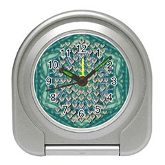 Heavy Metal Hearts And Belive In Sweet Love Travel Alarm Clock by pepitasart