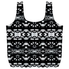 Black And White Modern Ornate Stripes Design Full Print Recycle Bag (xl) by dflcprintsclothing