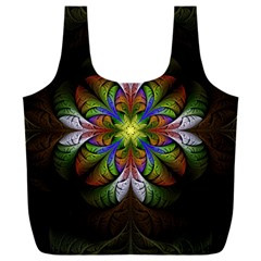 Fractal Flower Fantasy Pattern Full Print Recycle Bag (xxl) by Wegoenart