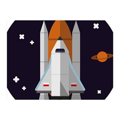 Rocket Space Universe Spaceship Double Sided Flano Blanket (mini)  by Wegoenart