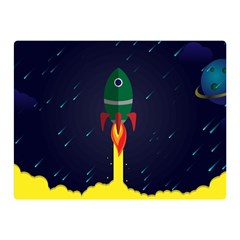 Rocket Halftone Astrology Astronaut Double Sided Flano Blanket (mini)  by Wegoenart
