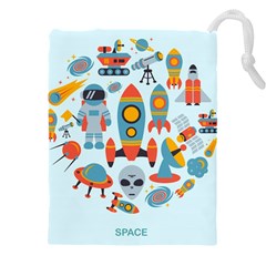 Space Elements Flat Drawstring Pouch (5xl) by Nexatart