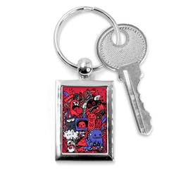 Abstract Grunge Urban Pattern With Monster Character Super Drawing Graffiti Style Vector Illustratio Key Chain (rectangle) by Nexatart