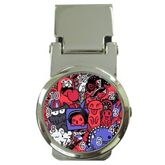 Abstract Grunge Urban Pattern With Monster Character Super Drawing Graffiti Style Vector Illustratio Money Clip Watches by Nexatart