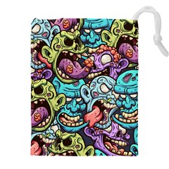 Zombie Heads Pattern Drawstring Pouch (5xl) by Nexatart