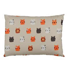 Cat Faces Pattern Pillow Case by Nexatart