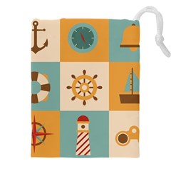 Nautical Elements Collection Drawstring Pouch (5xl) by Vaneshart