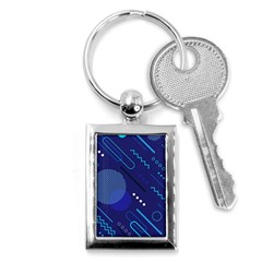 Classic Blue Background Abstract Style Key Chain (rectangle) by Vaneshart
