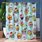 Cupcake Doodle Pattern Shower Curtain 60  x 72  (Medium)  60 x72  Curtain